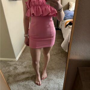 DO+BE Pink Ruffle Mini Dress